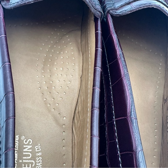 Bass Weejuns Women’s Diane Leather Croc Embossed Burgundy Oxblood Penny Size 7M - Picture 8 of 12